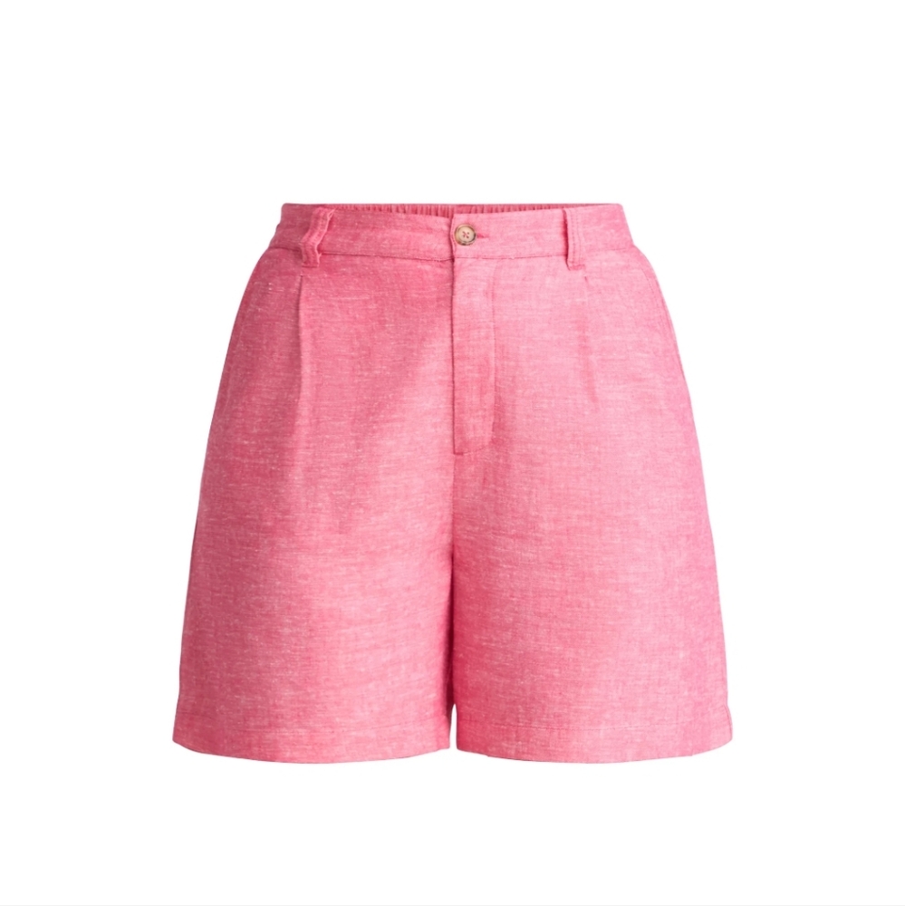 Time and Tru Women’s Linen Blend Shorts NWT 5” Inseam, Size XL Moda Lipstick